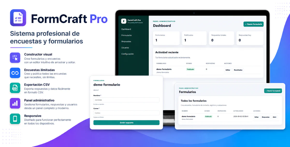 FormCraft sistema de Encuestas y Formularios