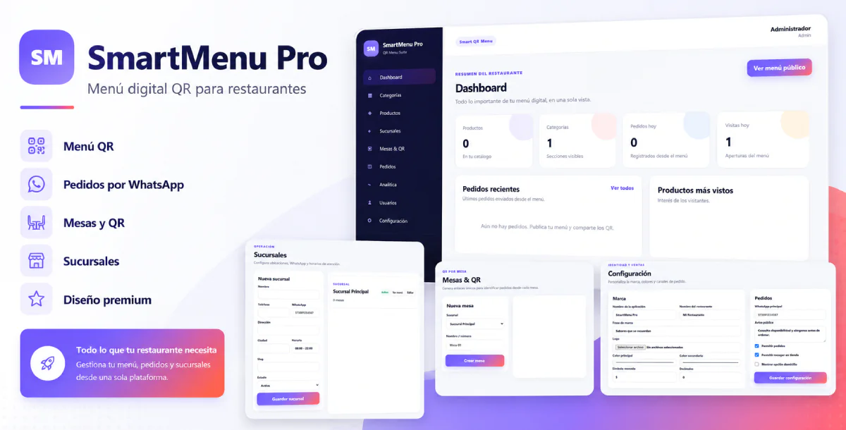 SmartMenu Pro – Menú Digital QR para Restaurantes